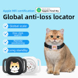 Mini GPS Tracker Works with Apple Find My APP, Smart Bluetooth Pet Anti-Lost Locator for Dog Cat, Global Real-Time Positioning Tracker with Collar, Long Battery Life Item Finder