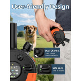 Dog Training Collar 3280ft Remote IP67 Waterproof 2 Dogs Training Shock Collar with LED Light SOS Beep Vibration