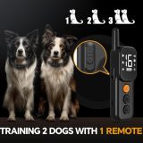 Dog Training Collar-2600ft Long Remote Control IP67 Waterproof 4 Training Modes Lighting, Beep, Vibration, Safe Shock for Twodog