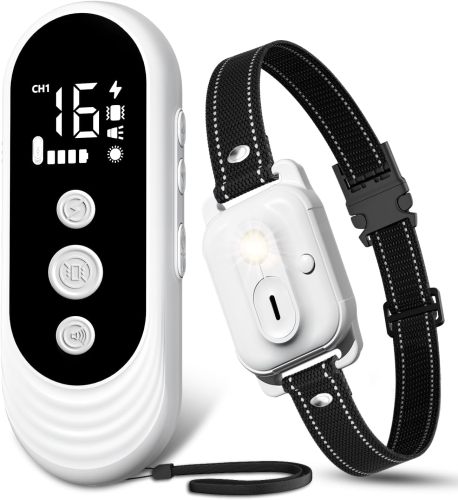Rechargeable Dog Training Collar IP67 Waterproof 800m Range Remote Dog Shock Collar with Beep,Vibration,Shock,LED Light 4 Modes