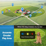 Wireless GPS Dog Fence Collar, Dual Band GPS Positioning IP67 Waterproof Smart Pet Training Collar with Virtual Boundary Alert for Outdoor Dogs