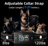 Automatic Anti Bark Collar 3 Training Modes IP67 Waterproof Dog Shock Collar with LCD Color Screen Bark Counter