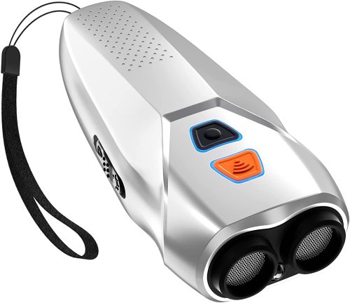 Dual Transducer Humane Ultrasonic Dog Repeller LED Strobe Vibration 10-15M Range No Shock Dog Bark Deterrent Rechargeable 800mAh