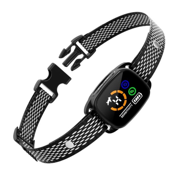 IP67 Waterproof Rechargeable No Shock Anti Bark Collar 3.0 Smart Bark Recognition Dual Motor Vibration 6 Levels LCD Color Screen