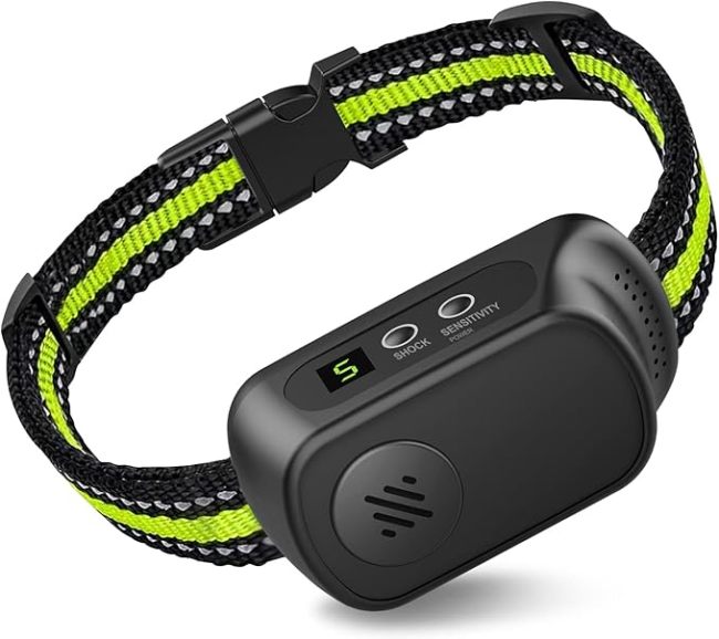Anti Barking Collar Smart Voice Recognition 5 Levels Adjustable Sensitivity Rechargeable Auto Sleep No Shock Dog Training Collar