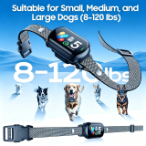 Anti Bark Collar 4 Training Modes IPX7 Waterproof Dog Shock Collar with TFT Color Screen Metal Mesh Strap Bark Counter