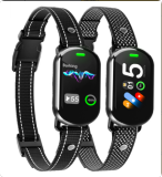 2 Pack Automatic Anti Bark Collar 4 Training Modes IP67 Waterproof Dog Shock Collar with TFT Color Screen Bark Counter