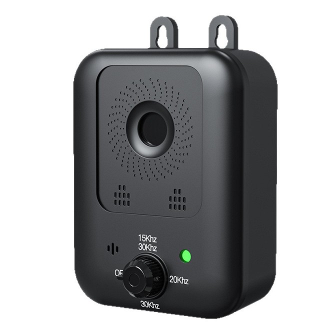 Outdoor Wall Mounted Ultrasonic Dog Repeller 3 Adjustable Range 5-15M 25KHz Enhanced Frequency Rechargeable Bark Control Device
