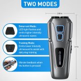 Dual Transducer Handheld Ultrasonic Dog Repeller, 10-15M Range ,LED Flash Strobe Light,Rechargeable 800mAh Dog Bark Deterrent