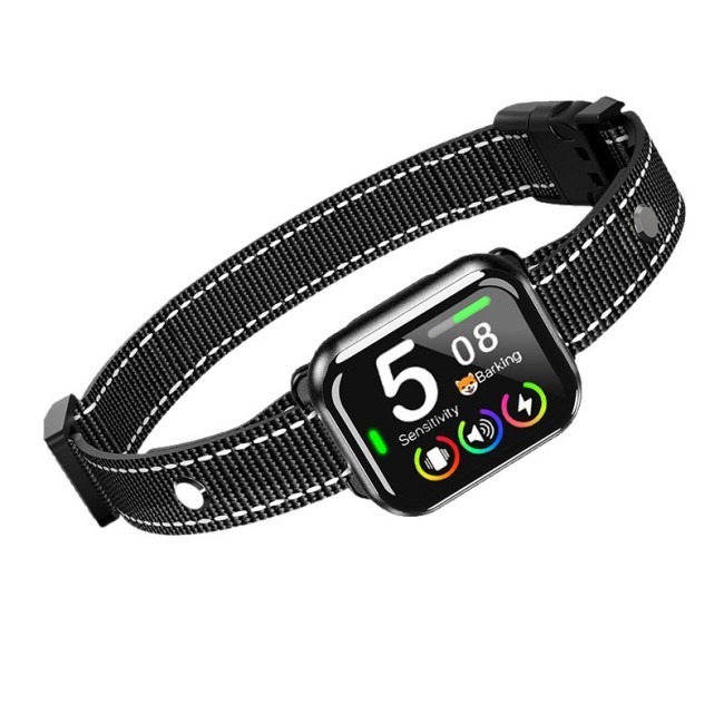 IP67 Waterproof Automatic Dog Bark Collar 4 Modes Beep Vibration Shock Boost with Smart Bark Recognition TFT Screen