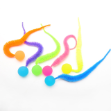 Rainbow Caterpillar Elastic Ball Cat Toy Interactive Cat Teaser Refill Replacement Worm Cat Wand Accessories