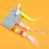 New Hanging Door Cat Teaser Wand Toy Retractable Felt Catnip Toy Interactive Hanging Cat Toy for Cats Kittens