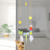Hanging Cat Toy Bite Resistant Cat Teaser Wand Catnip Interactive Toy Feather Kitten Self-Play Pet Supplies