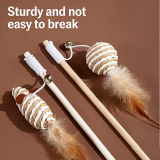 Retractable Cat Teaser Wand Interactive Feather Cat Toy Mouse Self-Playing Boredom Relief Kitten Toy Pet Supplies
