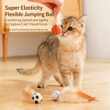 New Rubber Elastic Feather Ball Cat Toy Self-Playing Boredom Relief Throw Interactive Cat Teaser Wand Pet Supplies