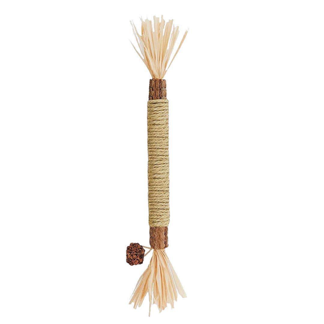 Raffia Grass Gall Fruit Silver Vine Cat Teether Wand Self-Playing Boredom Relief Teeth Cleaning Cat Stick Pet Toy Wholesale