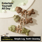 Cat Toy Fish Bone Silver Vine Stick Teeth Cleaning Chew Toy Simulation Fish Self-Playing Teaser Toy Creative Grilled Cat Stick