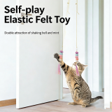 New Hanging Door Cat Teaser Wand Toy Retractable Felt Catnip Toy Interactive Hanging Cat Toy for Cats Kittens