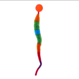 Rainbow Caterpillar Elastic Ball Cat Toy Interactive Cat Teaser Refill Replacement Worm Cat Wand Accessories