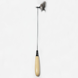 CFA Show Grade Wooden Handle Cat Teaser Wand Feather Bell Detachable Replaceable Head Durable Bite Resistant Pet Cat Toy