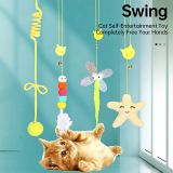 Hanging Cat Toy Bite Resistant Cat Teaser Wand Catnip Interactive Toy Feather Kitten Self-Play Pet Supplies