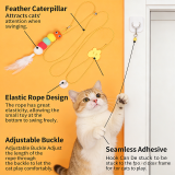 New Hanging Door Cat Teaser Wand Toy Retractable Felt Catnip Toy Interactive Hanging Cat Toy for Cats Kittens