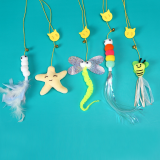 Hanging Cat Toy Bite Resistant Cat Teaser Wand Catnip Interactive Toy Feather Kitten Self-Play Pet Supplies