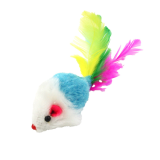 Colorful Feather Plush Mouse Cat Toy Interactive Simulation Mouse Kitten Teaser Toy Bite Resistant Pet Cat Supplies