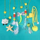 Hanging Cat Toy Bite Resistant Cat Teaser Wand Catnip Interactive Toy Feather Kitten Self-Play Pet Supplies