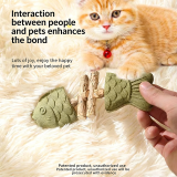 Cat Toy Fish Bone Silver Vine Stick Teeth Cleaning Chew Toy Simulation Fish Self-Playing Teaser Toy Creative Grilled Cat Stick