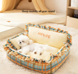 Four Seasons Pet Bed Soft Dog Sofa Bed Warm Mat for Autumn Winter Small Dogs Cats Teddy Pet Nest