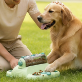 Interactive Dog Puzzle Feeder, Rotating Treat Dispenser, IQ Training Slow Eating Toy