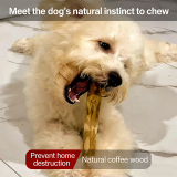 Natural Coffee Wood Dog Chew Stick Durable Teeth Cleaning Boredom Relief Anti-Destructive Chew Pet Toy