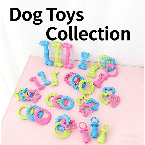 Durable TPR Dog Chew Toys Collection Bone Nipple Teething Ring Bite Proof Dental Care Pet Dog Supplies