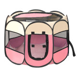 Octagonal Pet Playpen Foldable Pet Tent Oxford Fabric Scratch Resistant Dog Cat Cage Whelping Nest
