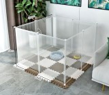 Indoor Pet Dog Fence with Toilet Area Freely Combined Dog Cat Cage Isolation Barrier for Small Medium Dogs