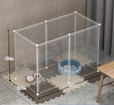 Indoor Pet Dog Fence with Toilet Area Freely Combined Dog Cat Cage Isolation Barrier for Small Medium Dogs