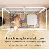 Indoor Dog Cage & Playpen, Freely Combined Pet Fence with Isolation Gate for Medium Large Dogs