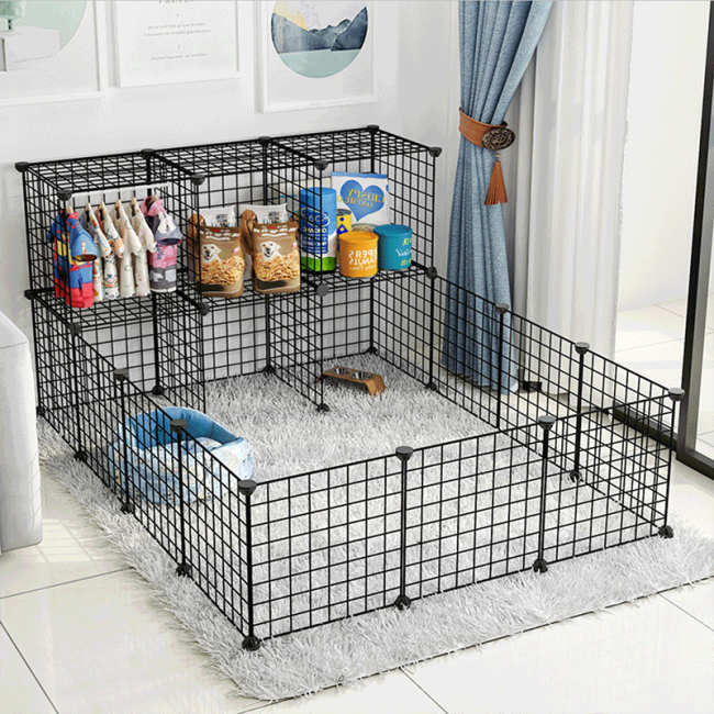 Indoor Pet Fence & Dog Cage Freely Combined Isolation Gate Dog House Barrier for Small Medium Dogs