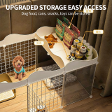 Indoor Pet Dog Playpen House Dog Crate with Toilet Area Small Dog Fence Gate for Teddy