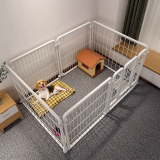 Indoor Dog Cage & Playpen, Freely Combined Pet Fence with Isolation Gate for Medium Large Dogs