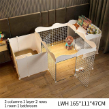 Indoor Pet Dog Playpen House Dog Crate with Toilet Area Small Dog Fence Gate for Teddy