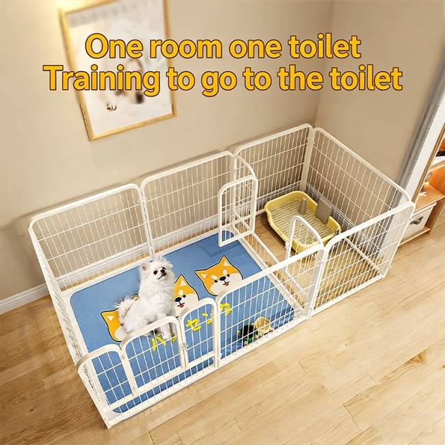 Indoor Dog Cage & Playpen, Freely Combined Pet Fence with Isolation Gate for Medium Large Dogs