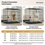 Foldable Dog Cage for Small Medium Large Dogs Heavy Duty Thickened Pet Crate Portable Dog House Cat Cage