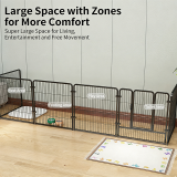 Indoor Dog Cage & Playpen Freely Combined Pet Fence for Small Medium Large Dogs Toilet Training Kennel