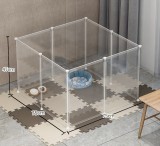 Indoor Pet Dog Fence with Toilet Area Freely Combined Dog Cat Cage Isolation Barrier for Small Medium Dogs