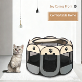 Octagonal Pet Playpen Foldable Pet Tent Oxford Fabric Scratch Resistant Dog Cat Cage Whelping Nest