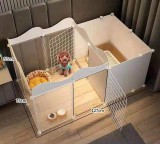Indoor Pet Dog Playpen House Dog Crate with Toilet Area Small Dog Fence Gate for Teddy
