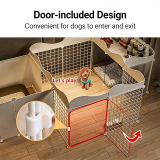 Indoor Pet Dog Playpen House Dog Crate with Toilet Area Small Dog Fence Gate for Teddy