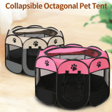 Octagonal Pet Playpen Foldable Pet Tent Oxford Fabric Scratch Resistant Dog Cat Cage Whelping Nest